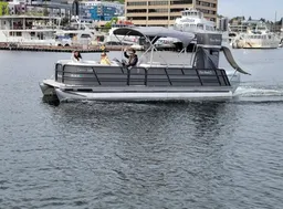 Fun Water Slide pontoon boat! Up to 12 people boat photo
