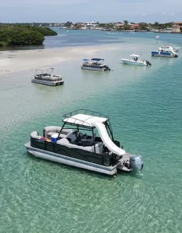 25' Double-Deck Tritoon Party Boat w/ Water Slide! boat photo