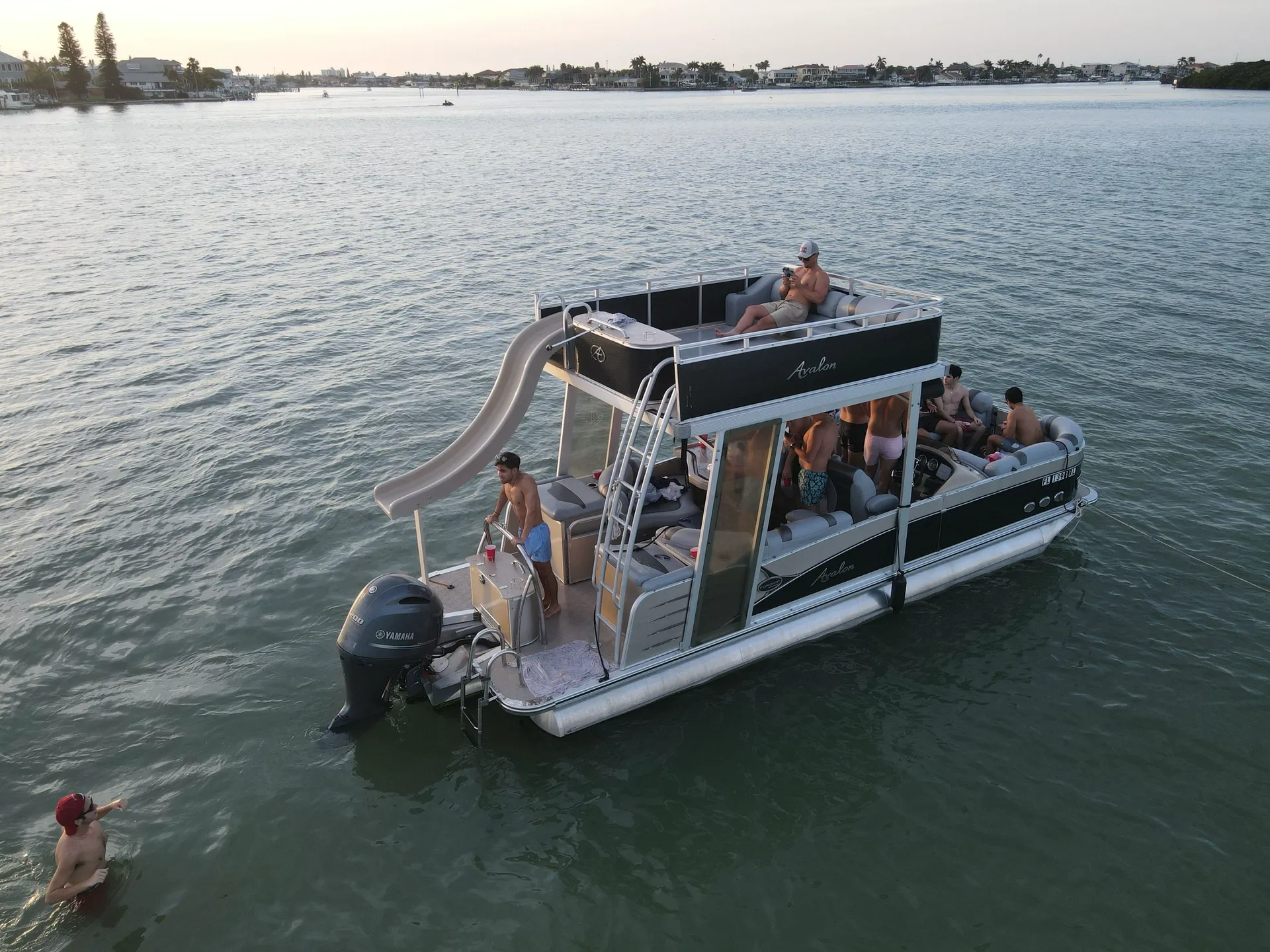 Double Decker Party Boat with Water Slide 14 Person