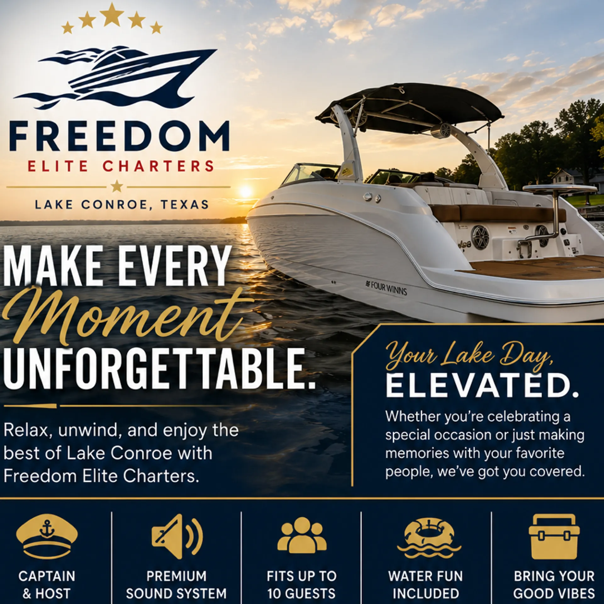 Brand New 2025 Four Winns HD8 with captain and host included 