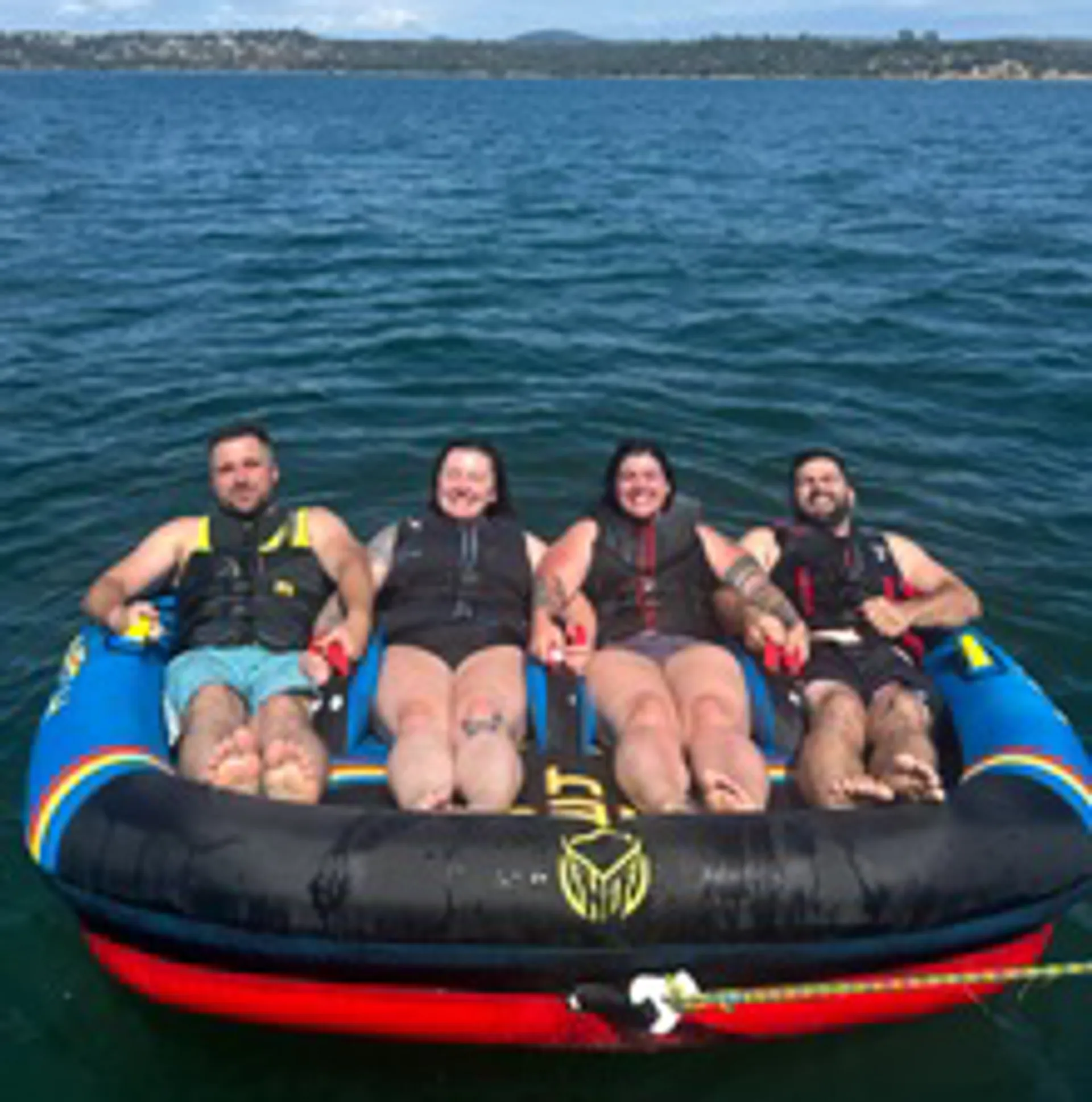 Folsom lake, tube, wake surfing, relaxing on the water