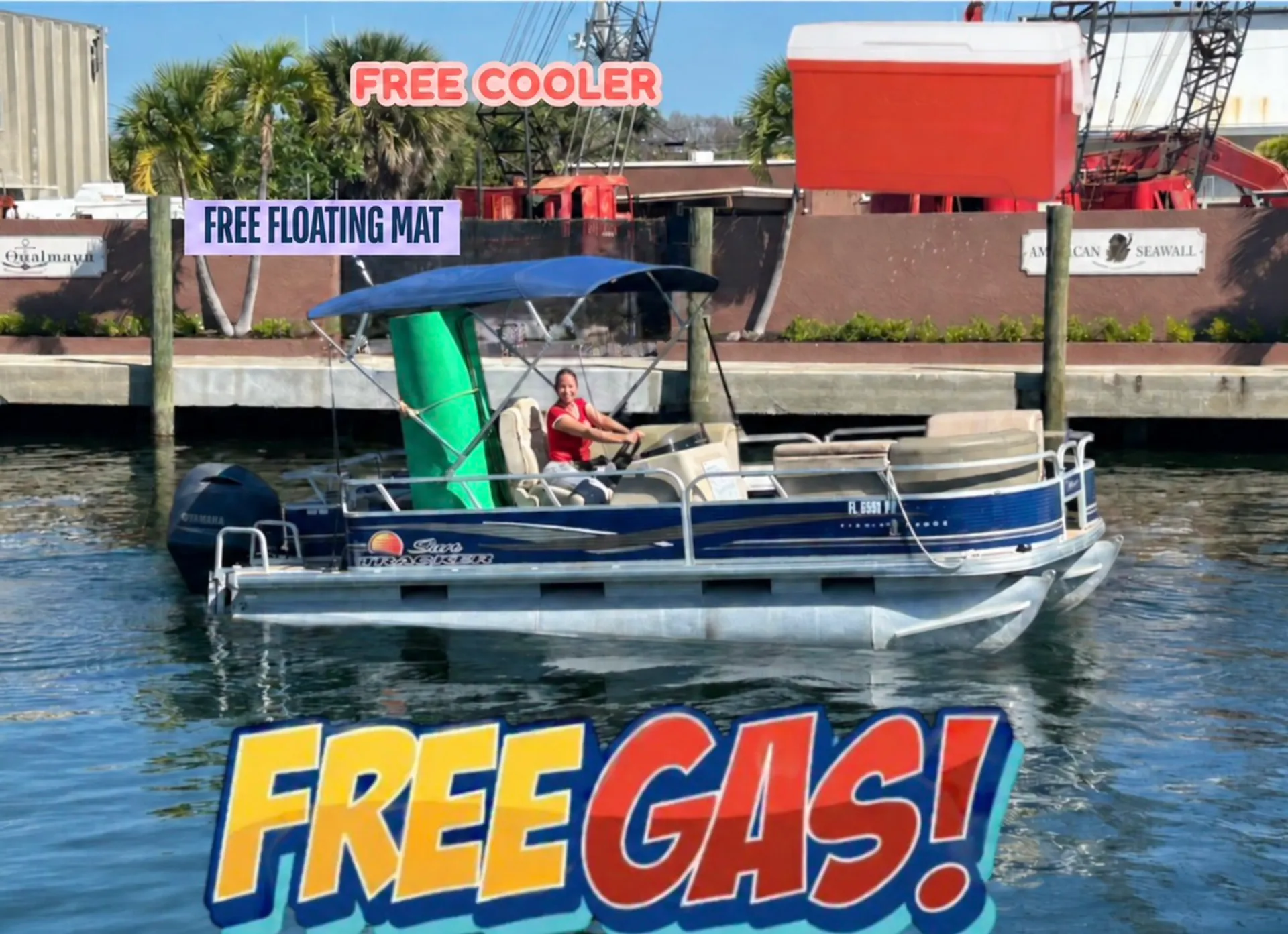 SUN TRACKER BY TRACKER MARINE PARTY BARGE 22 DLX SIGNATURE W/90ELPT in Pompano Beach, FL