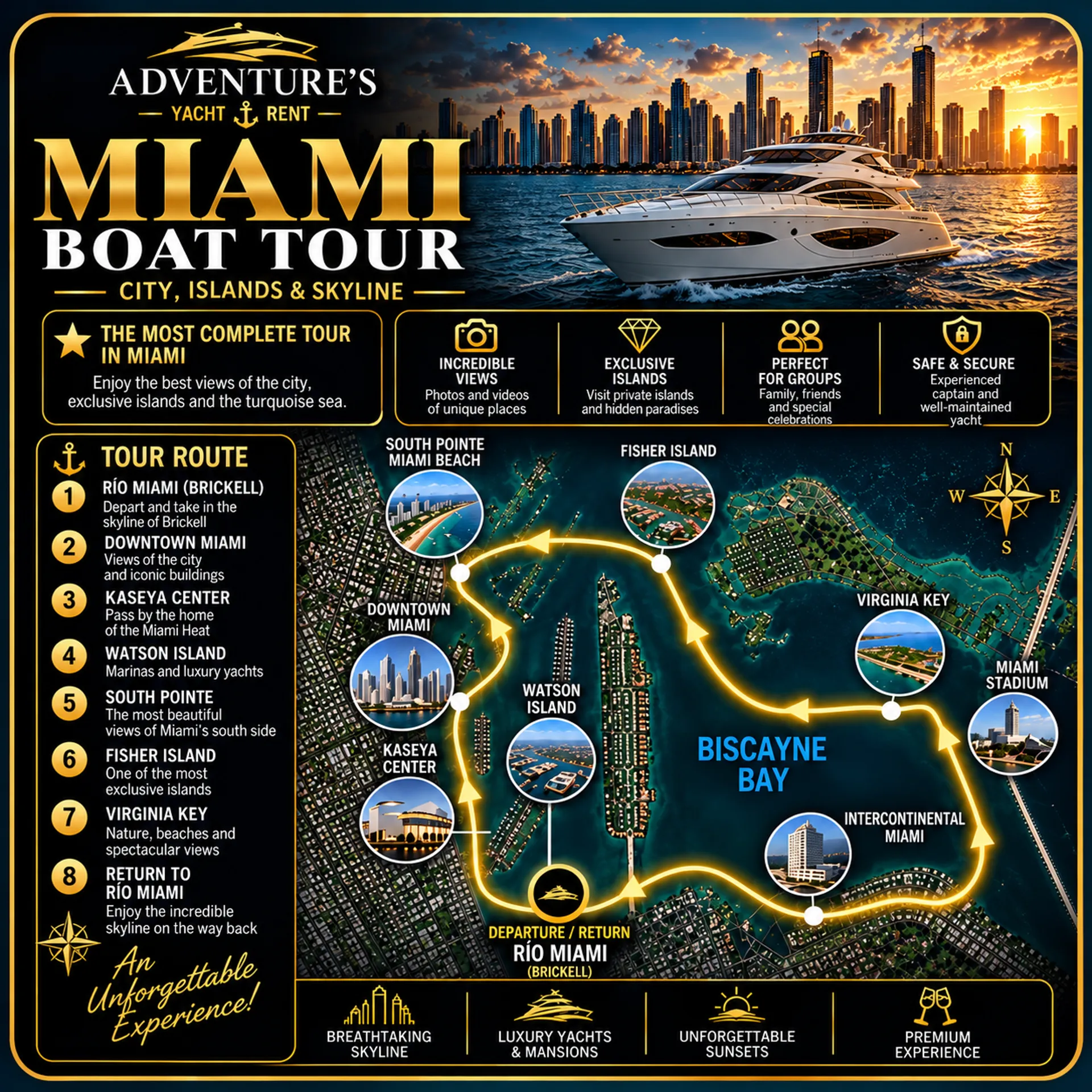 320 SeaRay Sundancer Adventure — Cruise, Swim and Explore Miami, FL!