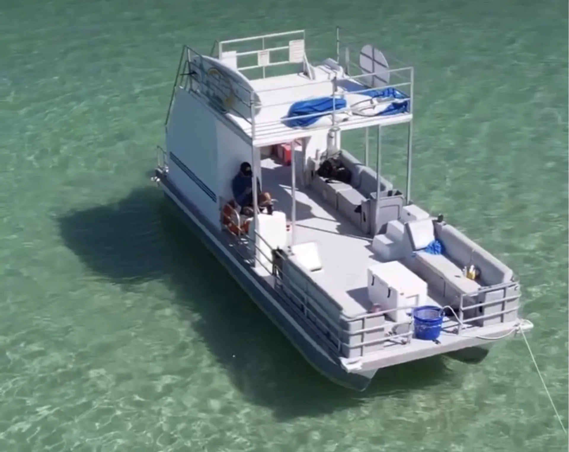 30' Double Decker Slide Pontoon – Sandbar Party Ready