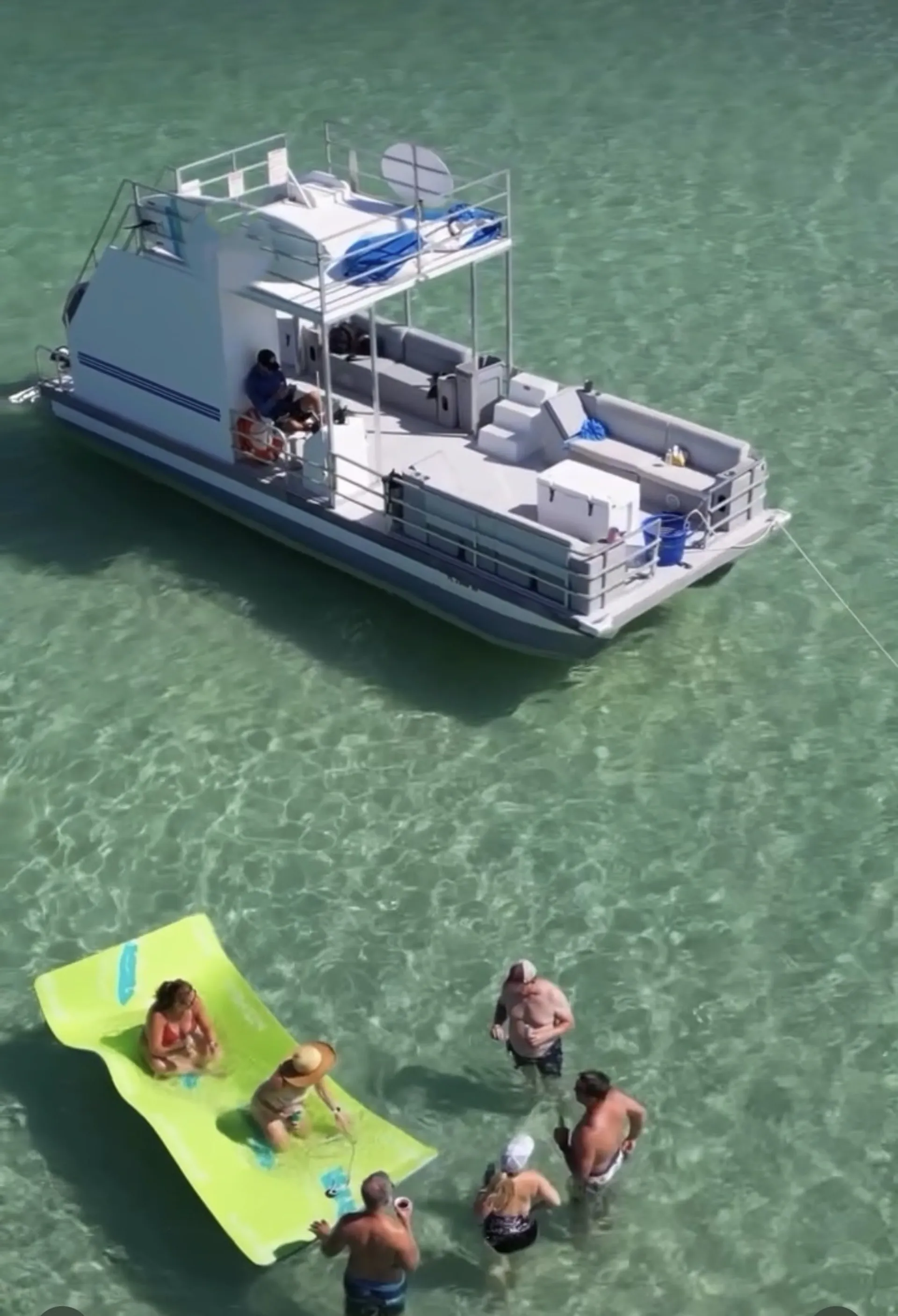 30' Double Decker Slide Pontoon – Sandbar Party Ready