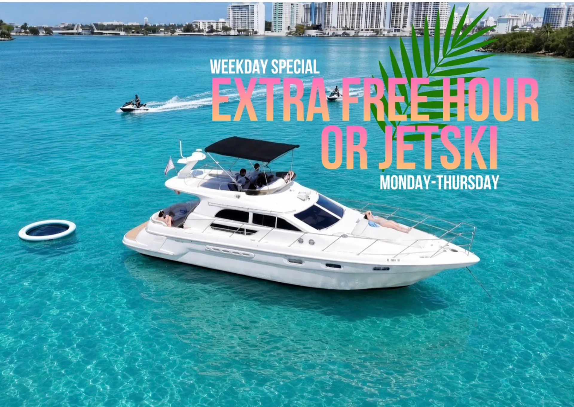 48’ SEALINE | FREE Jetski OR FREE Extra Hour! NO HIDDEN FEES!!